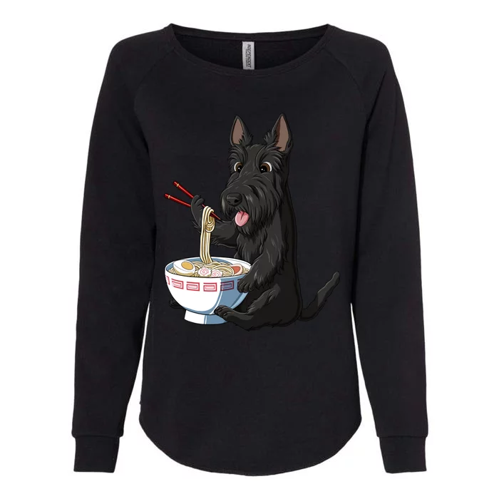 Funny Japanese Kawaii Ra Scottie Dog Scottish Terrier Gift Womens California Wash Sweatshirt