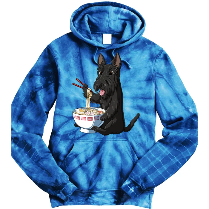 Funny Japanese Kawaii Ra Scottie Dog Scottish Terrier Gift Tie Dye Hoodie