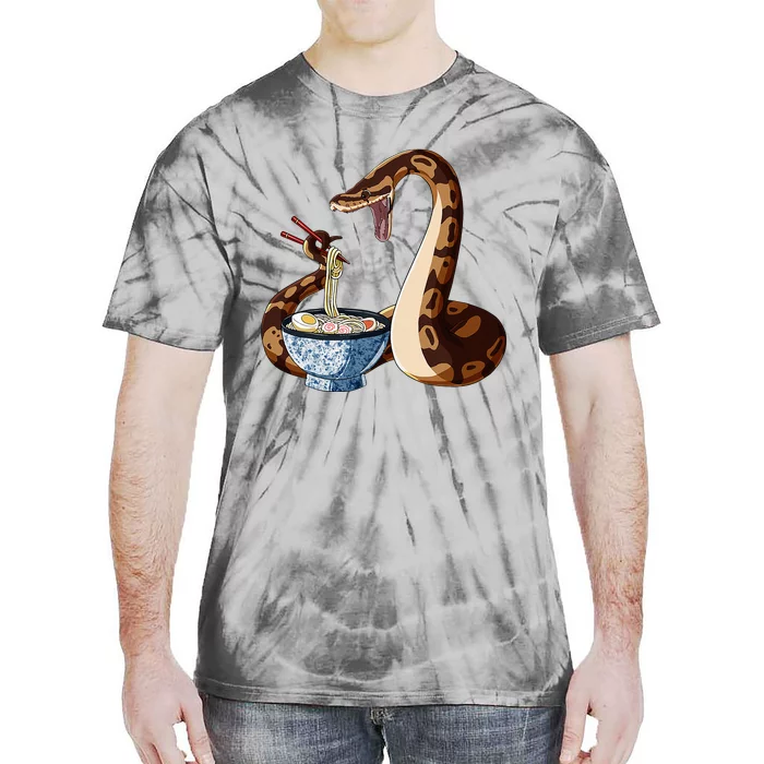 Funny Japanese Kawaii Ramen Snake Cute Ball Python Tie-Dye T-Shirt