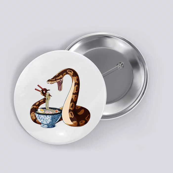 Funny Japanese Kawaii Ramen Snake Cute Ball Python Button