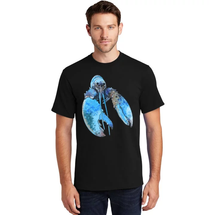 Funny Jumpscare Lobster Meme Blue Crustacean Tall T-Shirt