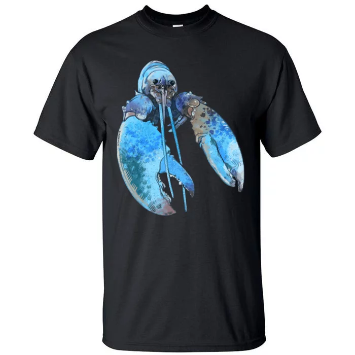 Funny Jumpscare Lobster Meme Blue Crustacean Tall T-Shirt