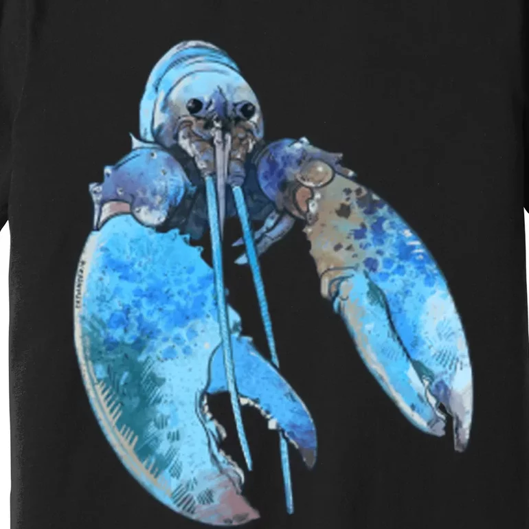 Funny Jumpscare Lobster Meme Blue Crustacean Premium T-Shirt