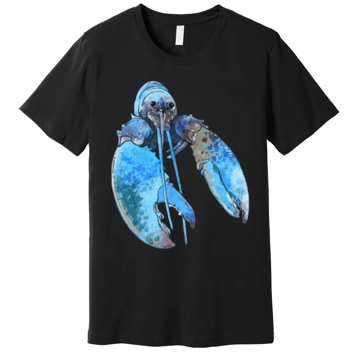 Funny Jumpscare Lobster Meme Blue Crustacean Premium T-Shirt