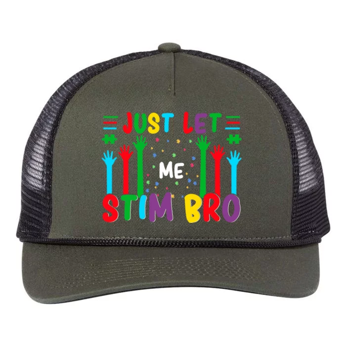 Funny Just Let Me Stim Bro Gift Retro Rope Trucker Hat Cap