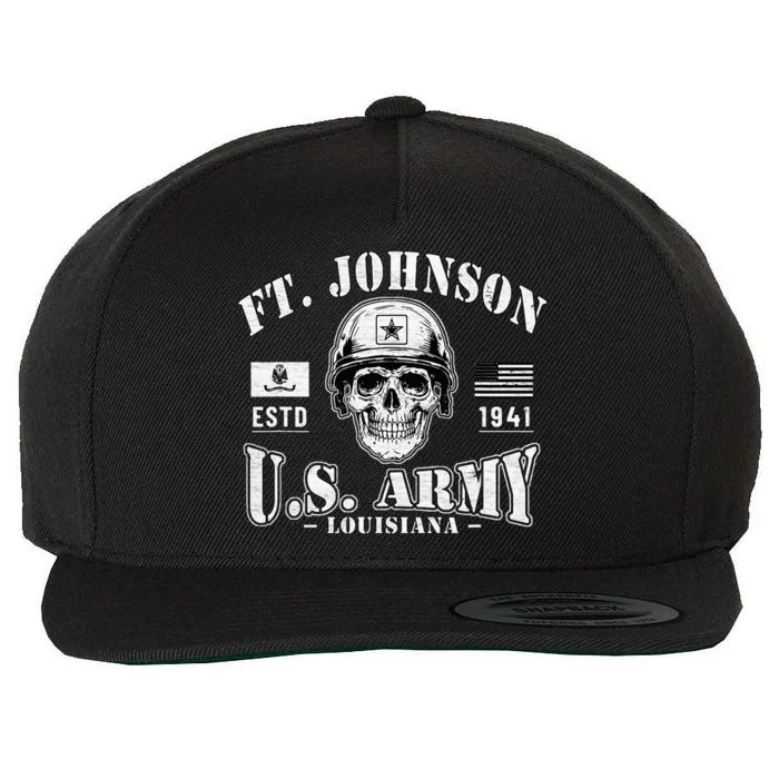 Fort Johnson Louisiana La Ft Polk Tigerland Military Base Wool Snapback Cap