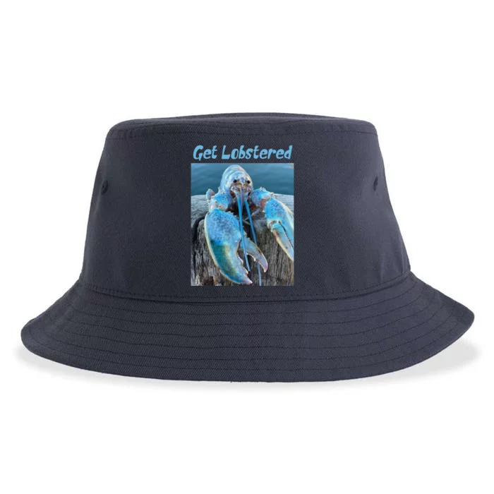 Funny Jumpscare Lobster Meme Blue Crustacean Sustainable Bucket Hat