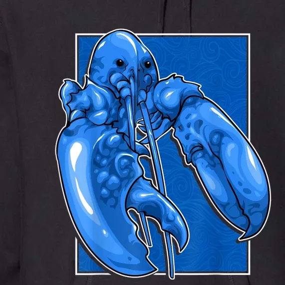 Funny Jumpscare Lobster Meme Blue Crustacean Premium Hoodie