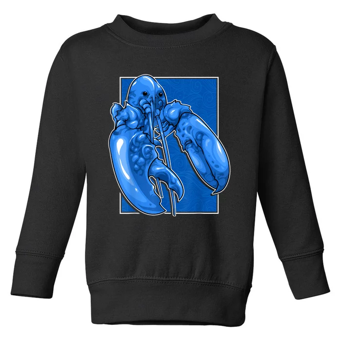 Funny Jumpscare Lobster Meme Blue Crustacean Toddler Sweatshirt