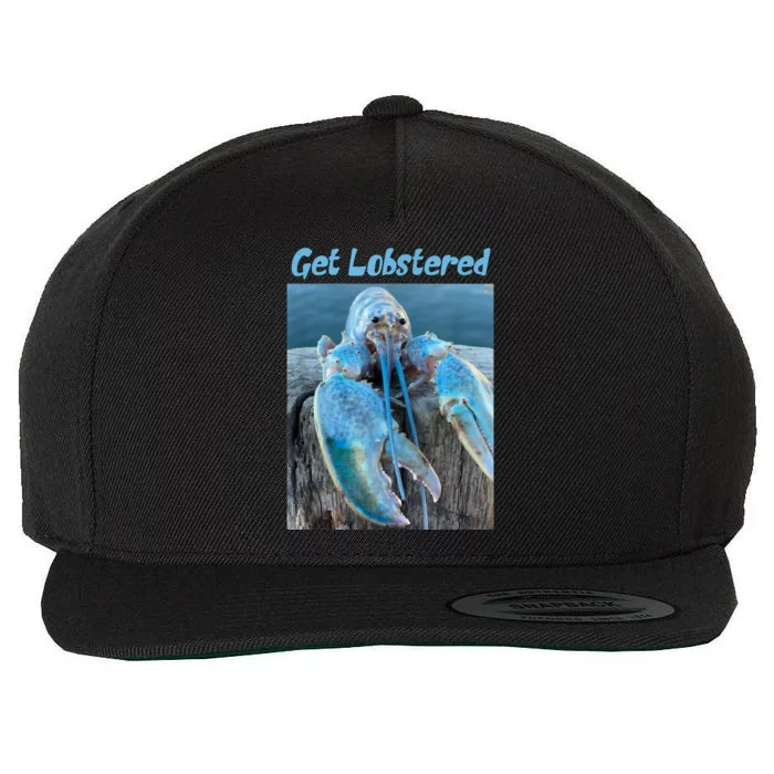 Funny Jumpscare Lobster Meme Blue Crustacean Wool Snapback Cap