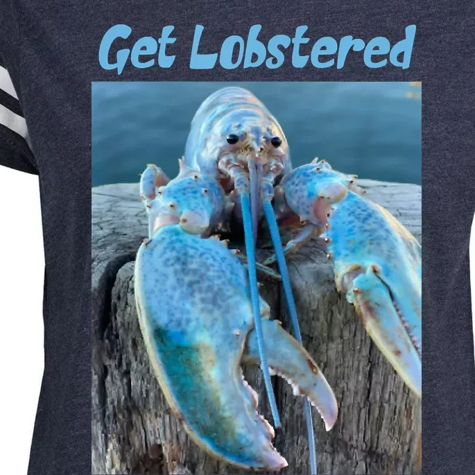 Funny Jumpscare Lobster Meme Blue Crustacean Enza Ladies Jersey Football T-Shirt