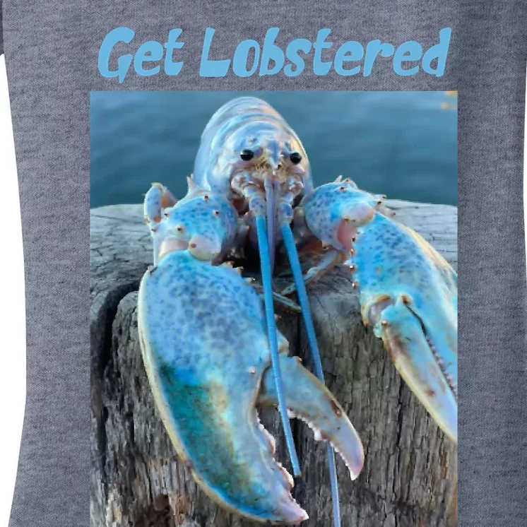 Funny Jumpscare Lobster Meme Blue Crustacean Women's V-Neck T-Shirt