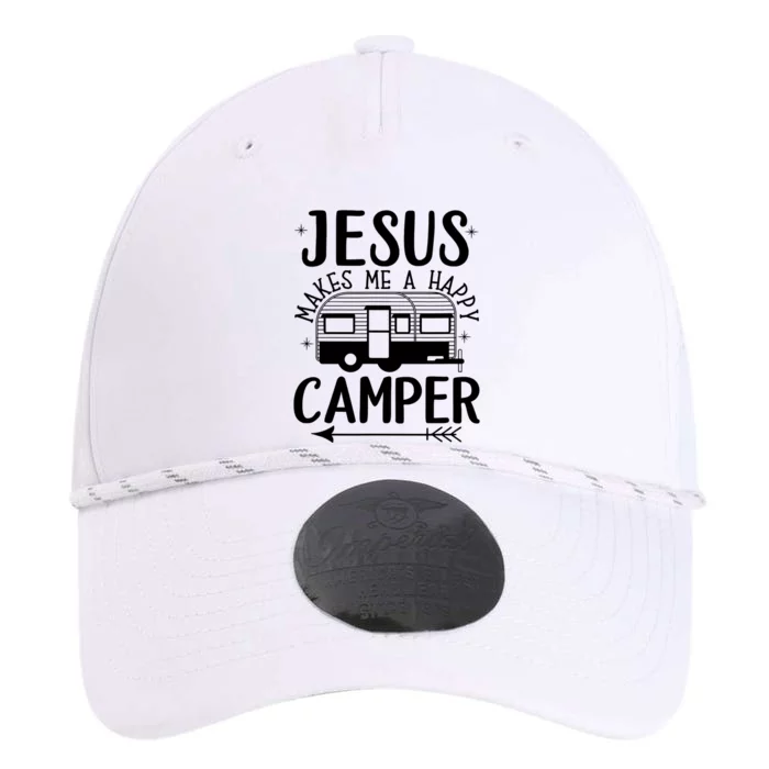 Funny Jesus Makes Me A Happy Camper Performance The Dyno Cap