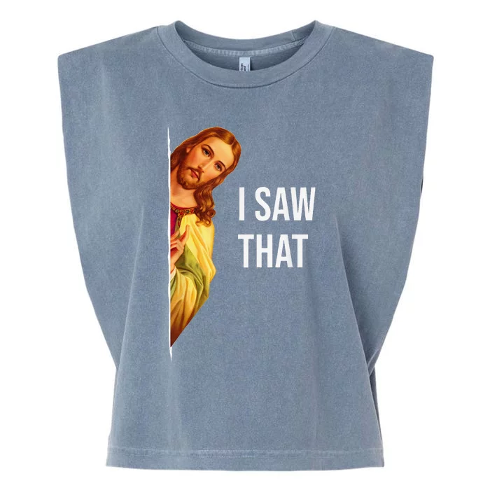 Funny Jesus Meme Garment-Dyed Women's Muscle Tee