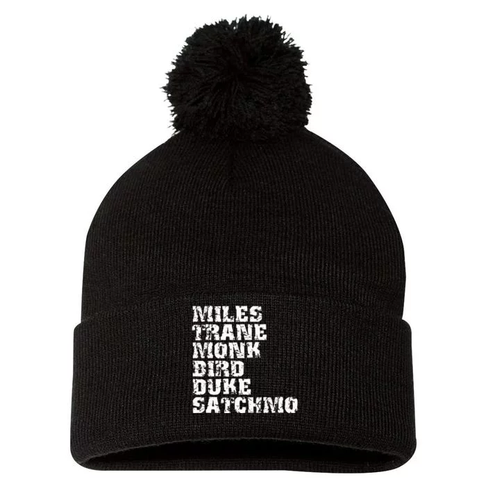 Famous Jazz Miles Coltrane Monk Parker Ellington List Pom Pom 12in Knit Beanie