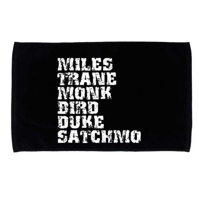 Famous Jazz Miles Coltrane Monk Parker Ellington List Microfiber Hand Towel