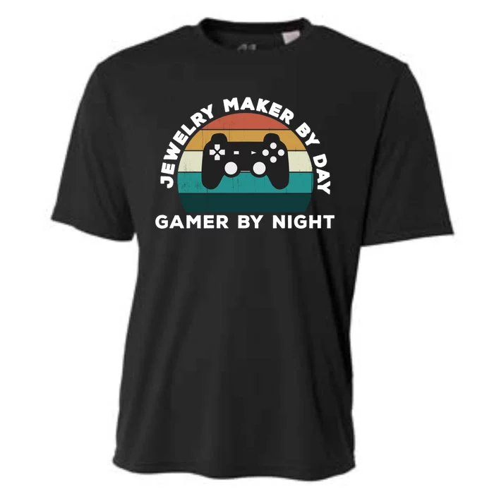 Funny Jewelry Maker By Day Gamer By Night: Video Game Lover Gift Cooling Performance Crew T-Shirt