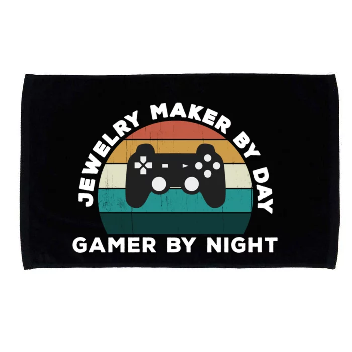 Funny Jewelry Maker By Day Gamer By Night: Video Game Lover Gift Microfiber Hand Towel