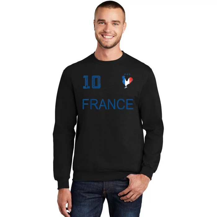 France Jersey Number ten Soccer French Flag Futebol fans Tall Sweatshirt