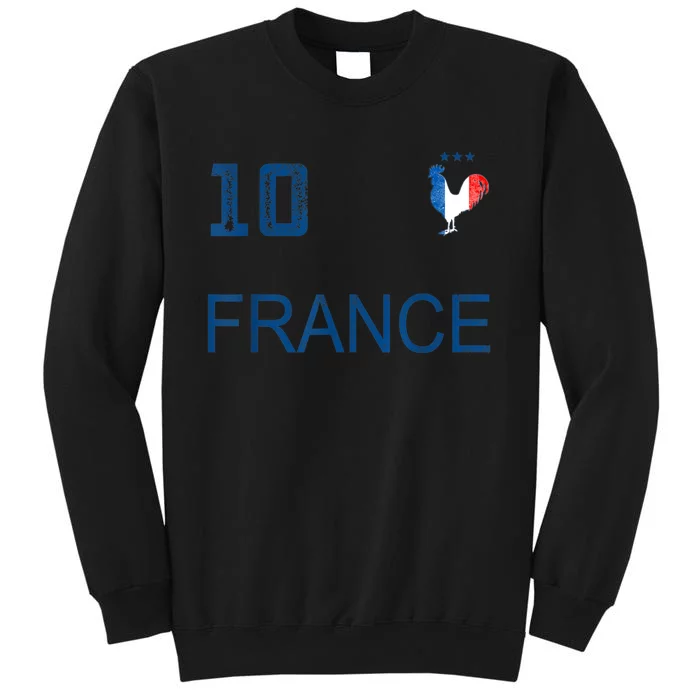 France Jersey Number ten Soccer French Flag Futebol fans Tall Sweatshirt