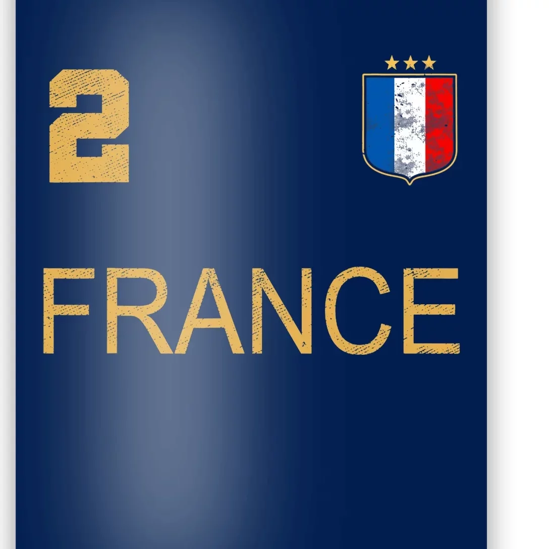 France Jersey Number Two Soccer French Flag Futebol Fans Poster