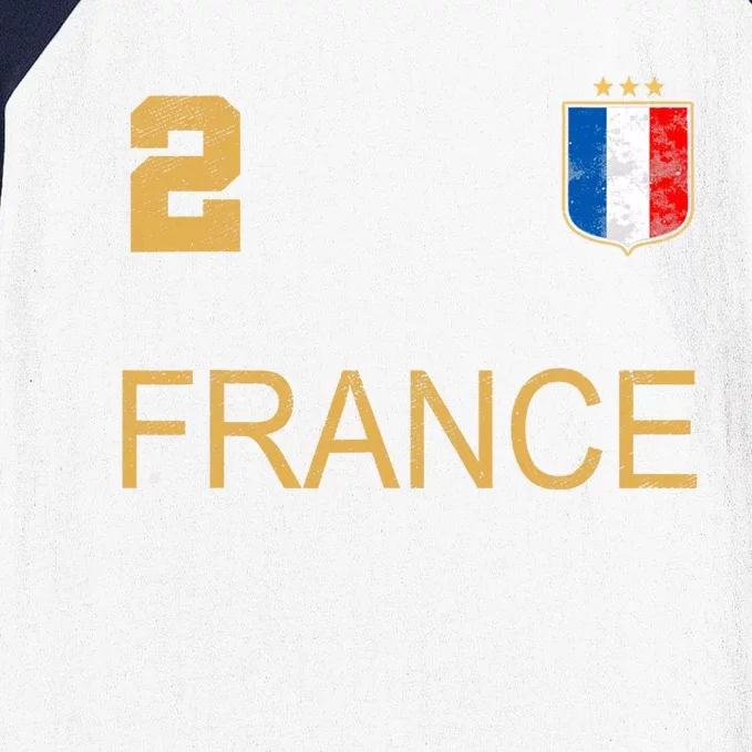 France Jersey Number Two Soccer French Flag Futebol Fans Baseball Sleeve Shirt