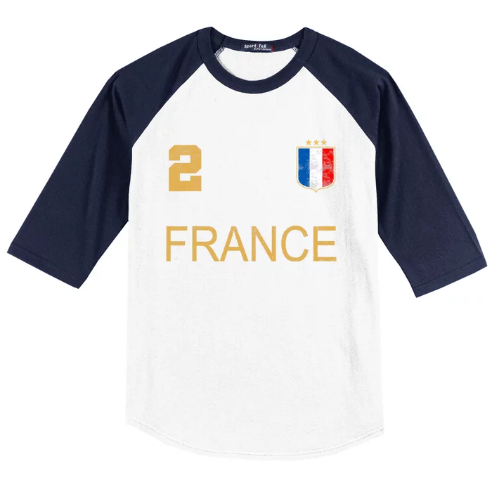 France Jersey Number Two Soccer French Flag Futebol Fans Baseball Sleeve Shirt