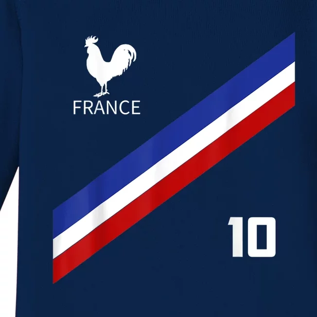 France Jersey Number Ten Soccer French Futbol Club Baby Long Sleeve Bodysuit