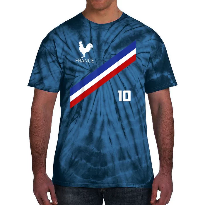 France Jersey Number Ten Soccer French Futbol Club Tie-Dye T-Shirt