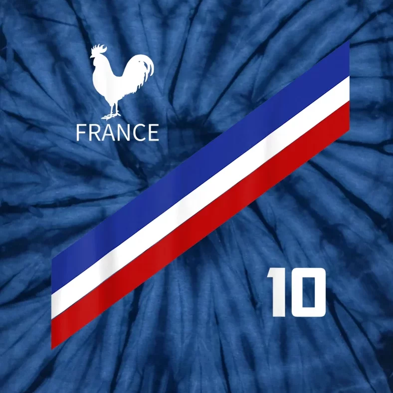 France Jersey Number Ten Soccer French Futbol Club Tie-Dye T-Shirt