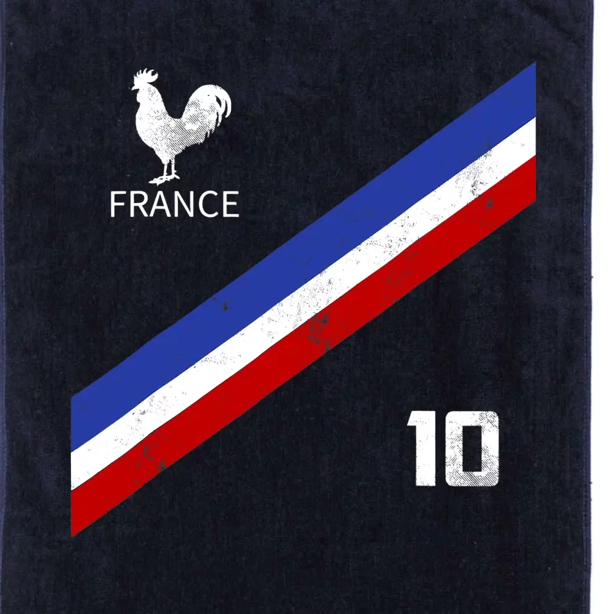 France Jersey Number Ten Soccer French Flag Futebol Fans Platinum Collection Golf Towel