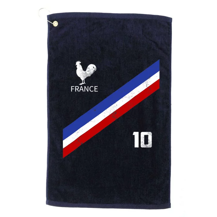 France Jersey Number Ten Soccer French Flag Futebol Fans Platinum Collection Golf Towel