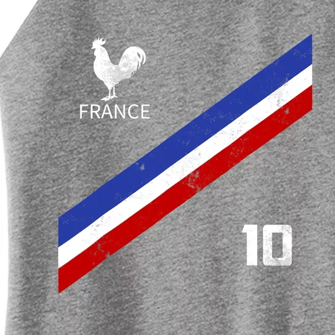 France Jersey Number Ten Soccer French Flag Futebol Fans Women’s Perfect Tri Rocker Tank