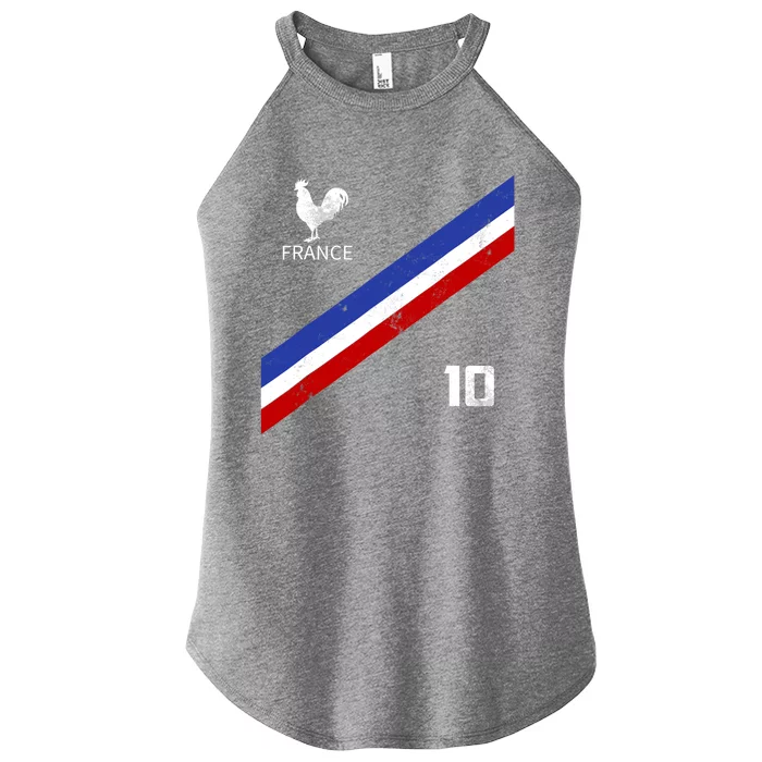 France Jersey Number Ten Soccer French Flag Futebol Fans Women’s Perfect Tri Rocker Tank