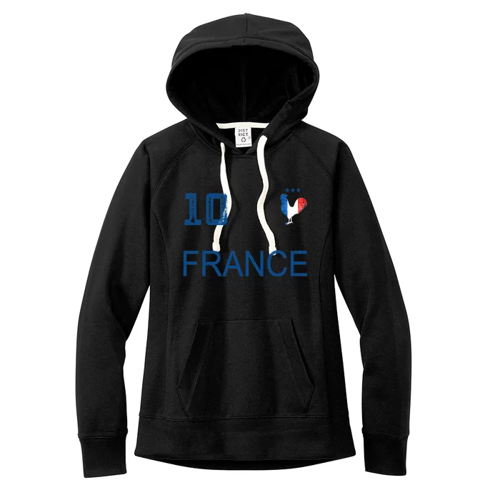 France Jersey Number Ten Soccer French Flag Futebol Fans Women's Fleece Hoodie