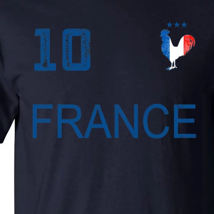 France Jersey Number Ten Soccer French Flag Futebol Fans Tall T-Shirt