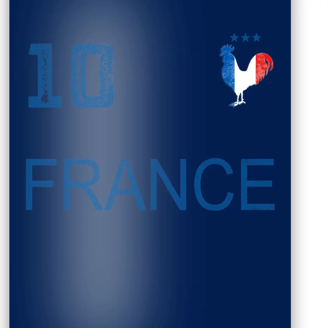 France Jersey Number Ten Soccer French Flag Futebol Fans Poster