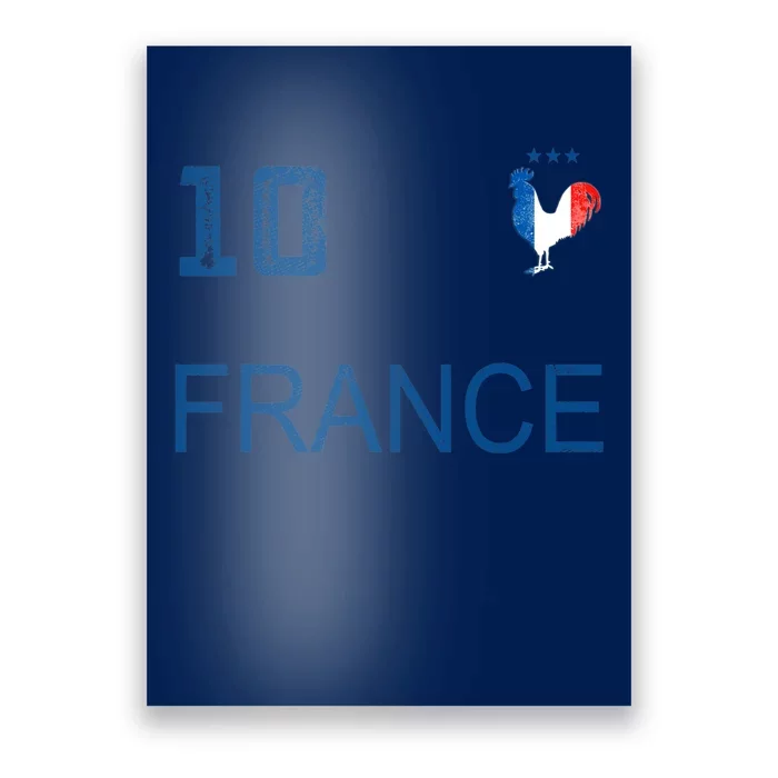 France Jersey Number Ten Soccer French Flag Futebol Fans Poster