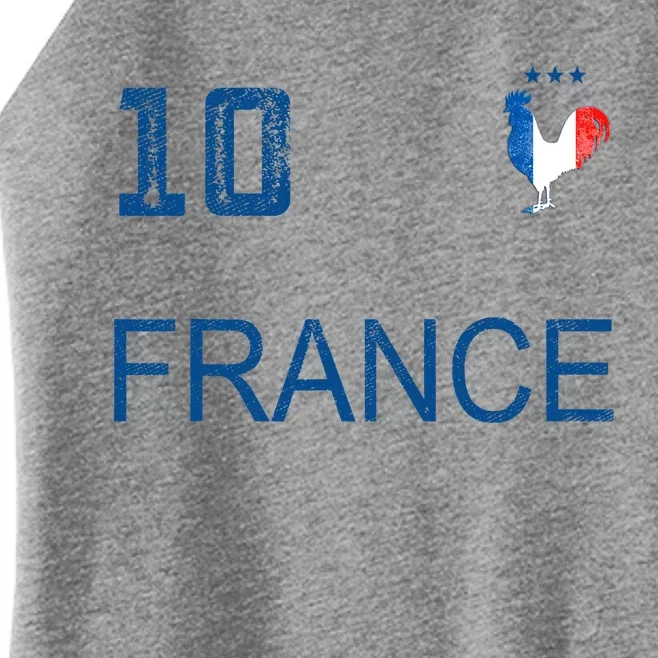 France Jersey Number Ten Soccer French Flag Futebol Fans Women’s Perfect Tri Rocker Tank