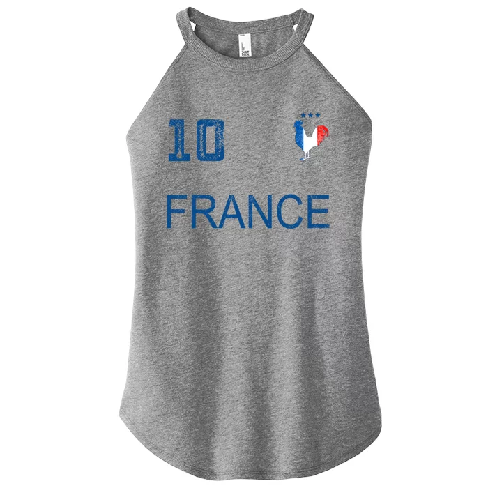 France Jersey Number Ten Soccer French Flag Futebol Fans Women’s Perfect Tri Rocker Tank