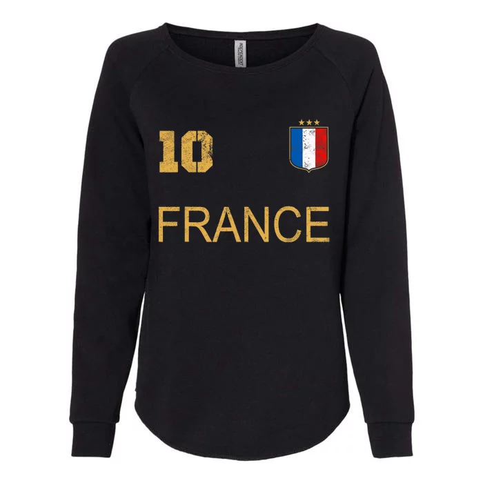 France Jersey Number Ten Soccer French Flag Futebol Fans Womens California Wash Sweatshirt