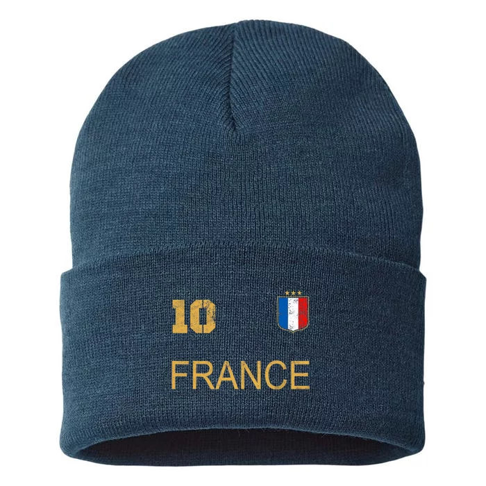 France Jersey Number Ten Soccer French Flag Futebol Fans Sustainable Knit Beanie