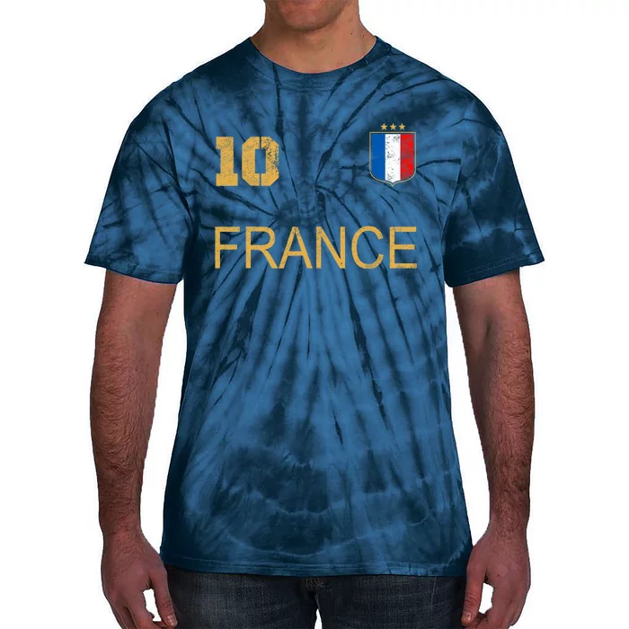 France Jersey Number Ten Soccer French Flag Futebol Fans Tie-Dye T-Shirt