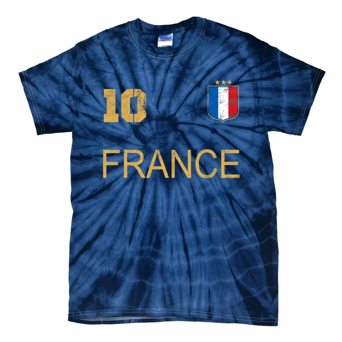 France Jersey Number Ten Soccer French Flag Futebol Fans Tie-Dye T-Shirt