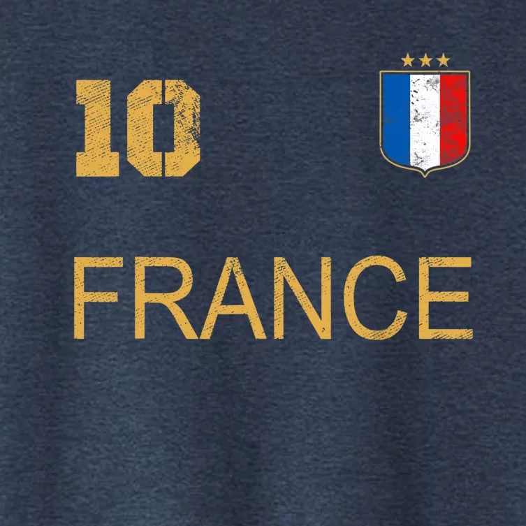 France Jersey Number Ten Soccer French Flag Futebol Fans Women's Crop Top Tee