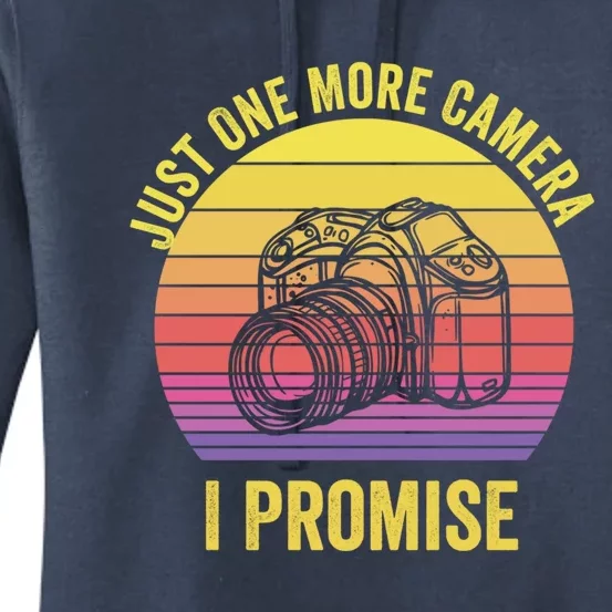 Funny Just One More Camera I Promise Photographer Camera Meaningful Gift Women's Pullover Hoodie