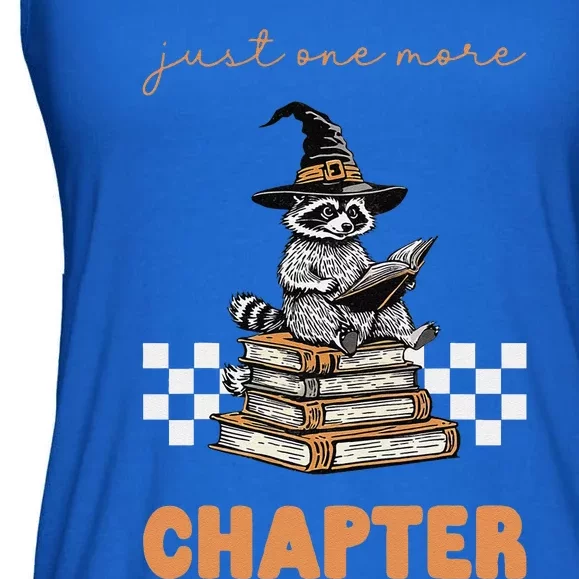 Funny Just One More Chapter Racoon Halloween Book Lover Ladies Essential Flowy Tank