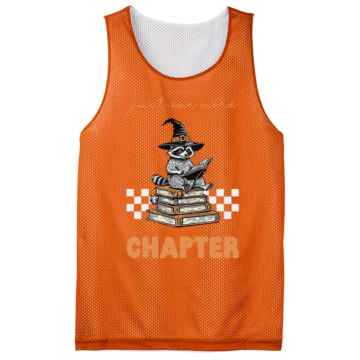 Funny Just One More Chapter Racoon Halloween Book Lover Mesh Reversible Basketball Jersey Tank