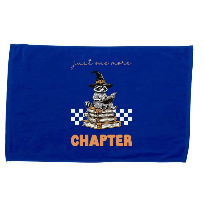 Funny Just One More Chapter Racoon Halloween Book Lover Microfiber Hand Towel