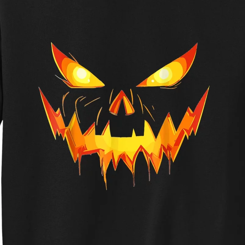 Funny Jack O Lantern Face Pumpkin Scary Halloween Gift Tall Sweatshirt